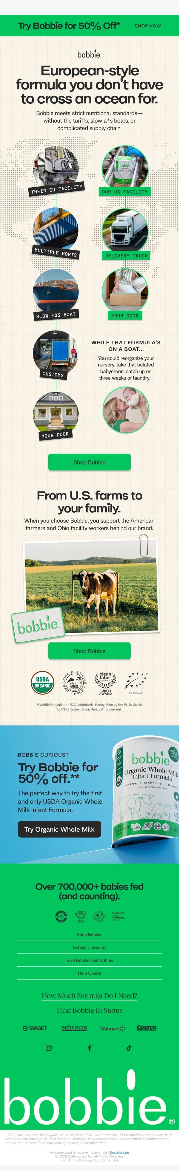 Delays? Detours? Hard pass. email from Bobbie screenshot