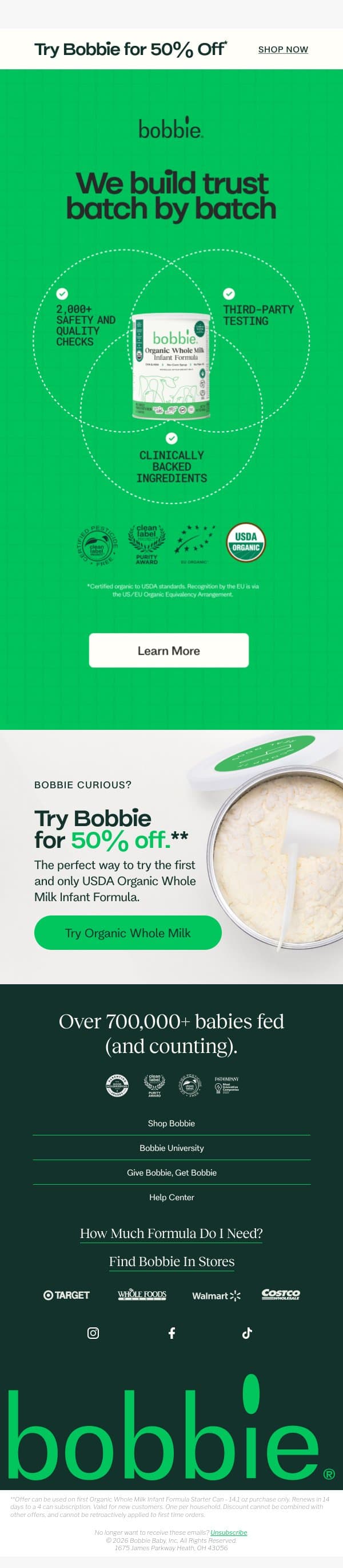 Proof > promises. email from Bobbie screenshot