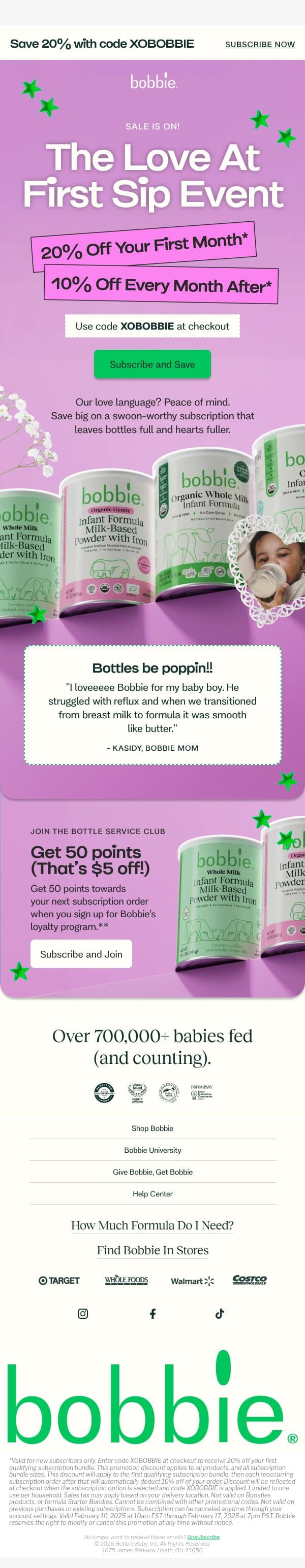20% off? Major crush alert. email from Bobbie screenshot