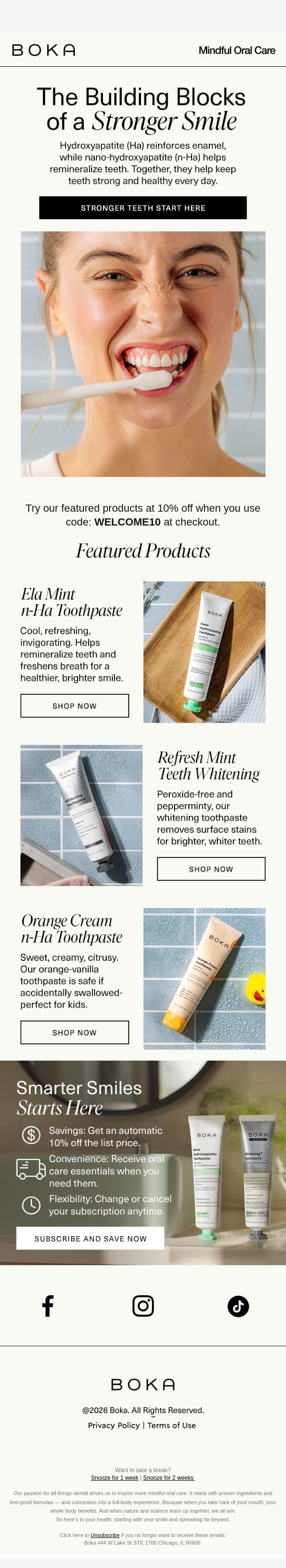 The Science of a Stronger Smile—Decoded! email from Boka screenshot
