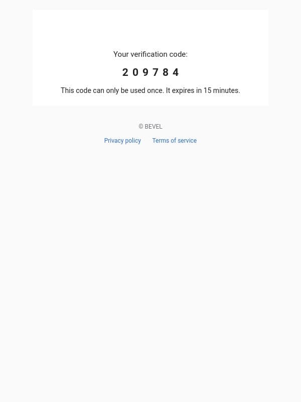 209784 is your code email from Bonobos screenshot