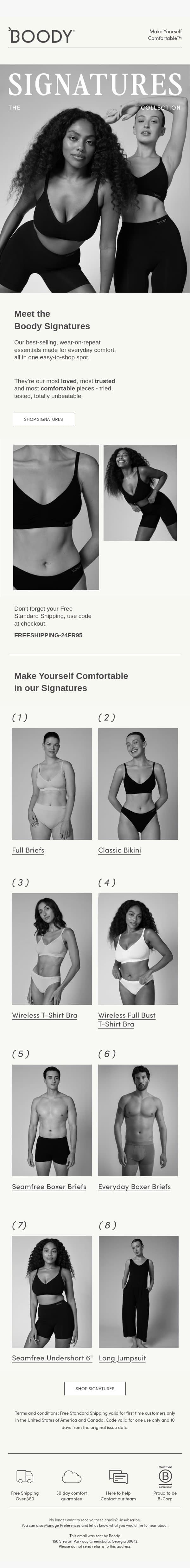 Introducing: The Signature Collection email from Boody screenshot