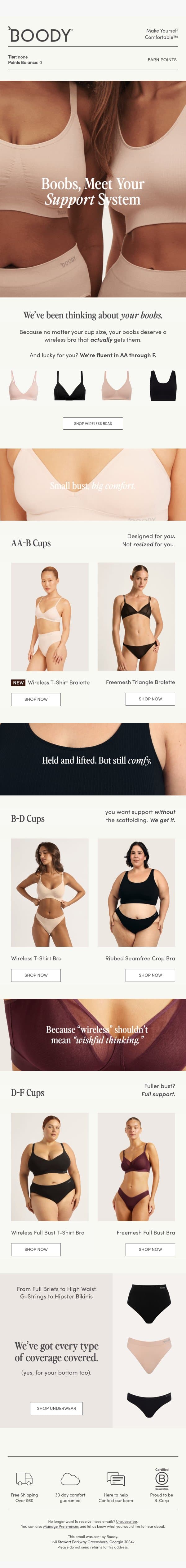 Our Wireless Bras 🤝 Your Boobs email from Boody screenshot