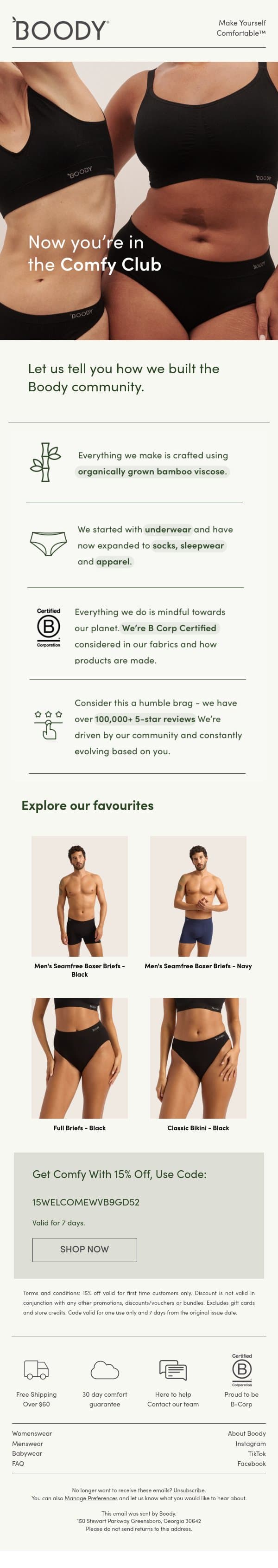 Want To Get To Know Us? 😉 email from Boody screenshot