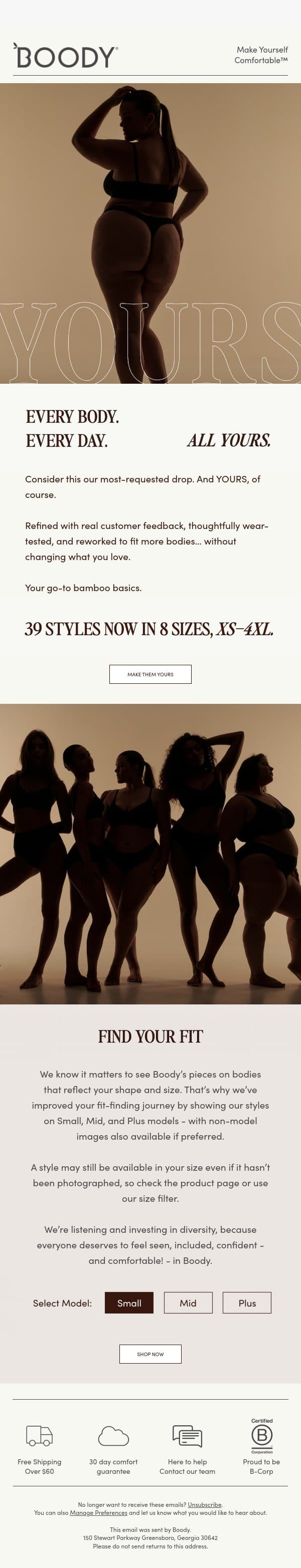 YOURS, by popular demand email from Boody screenshot
