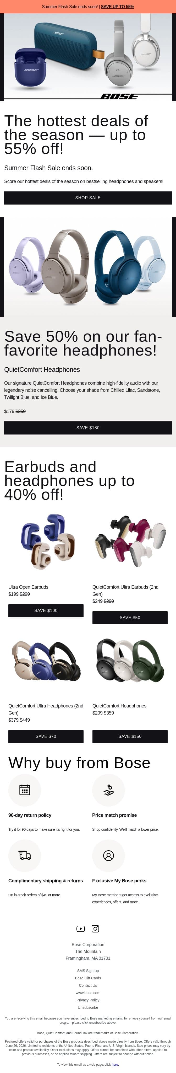 ENDS SOON: save up to 50%! email from Bose screenshot