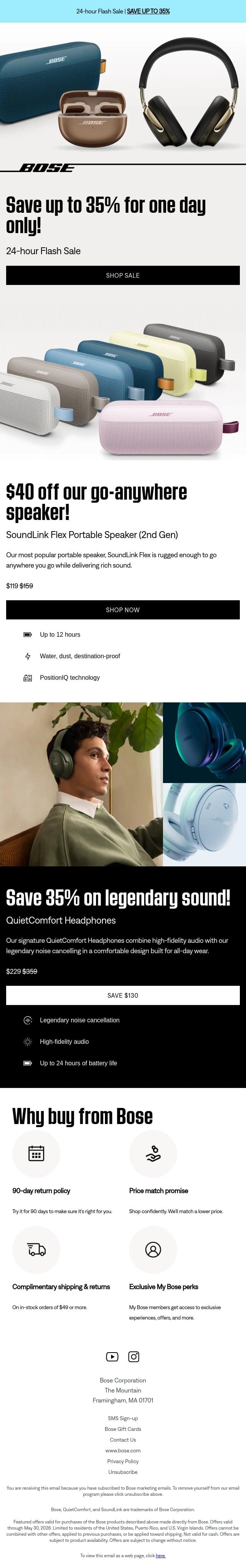 ⏰ The clock is ticking... save up to 35%! email from Bose screenshot