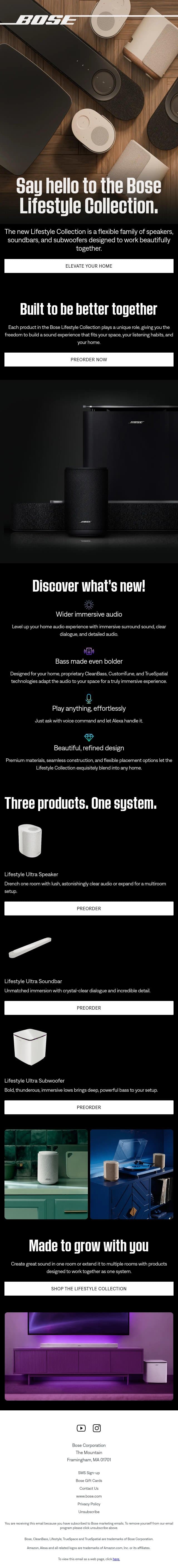 The wait is over: meet the Lifestyle Collection email from Bose screenshot