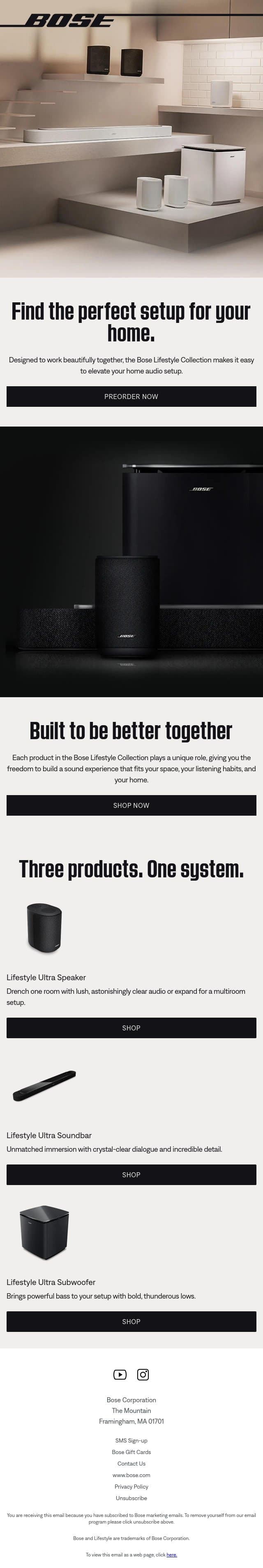 Be among the first to own next-level Bose sound. email from Bose screenshot