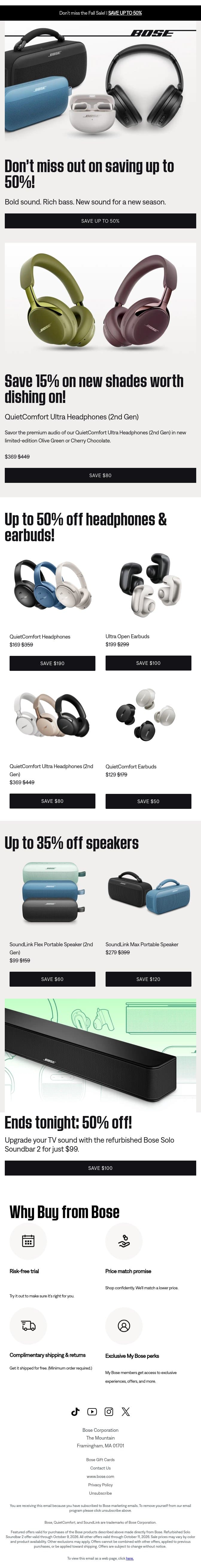 👀 NEW arrivals are on SALE! email from Bose screenshot