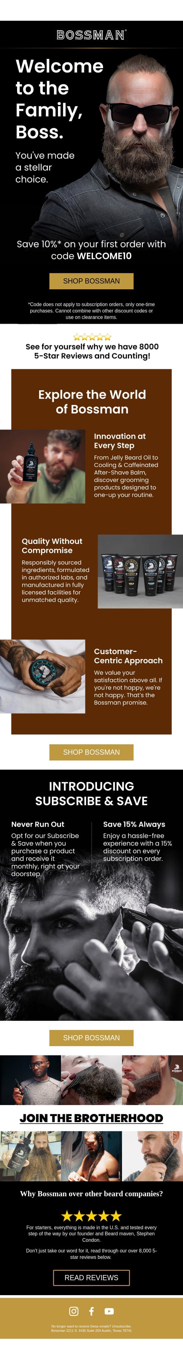 You're In, Boss! email from Bossman screenshot