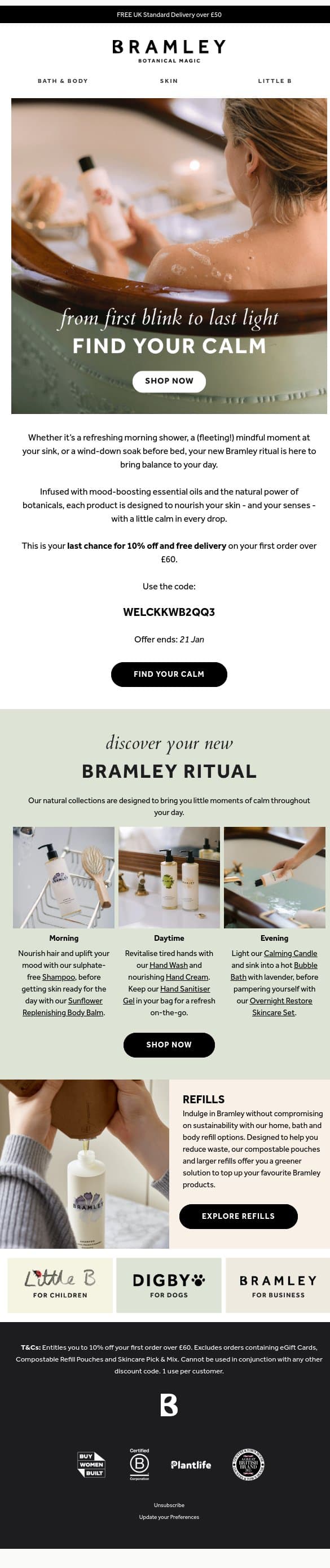 Discover your new daily ritual ✨ email from Bramley screenshot
