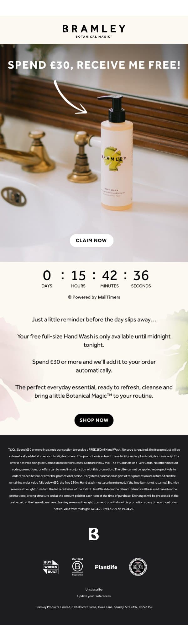 Last Chance 🚨 email from Bramley screenshot