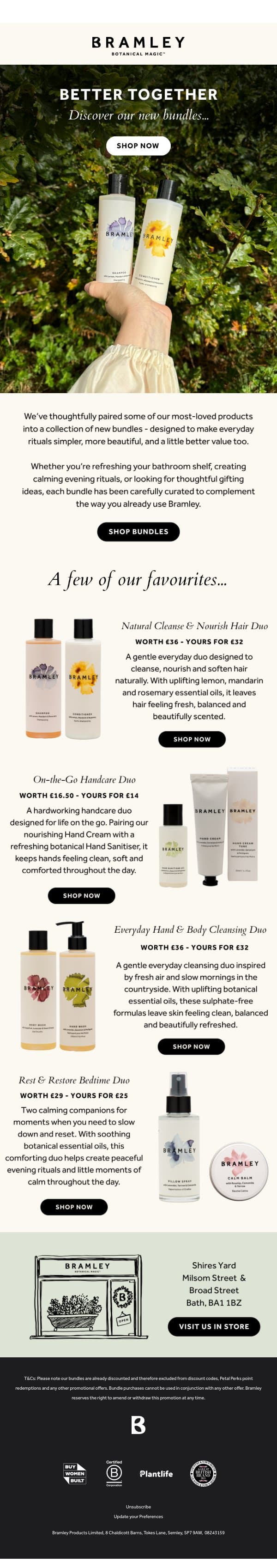 Introducing Our New Bundles 🌿 email from Bramley screenshot