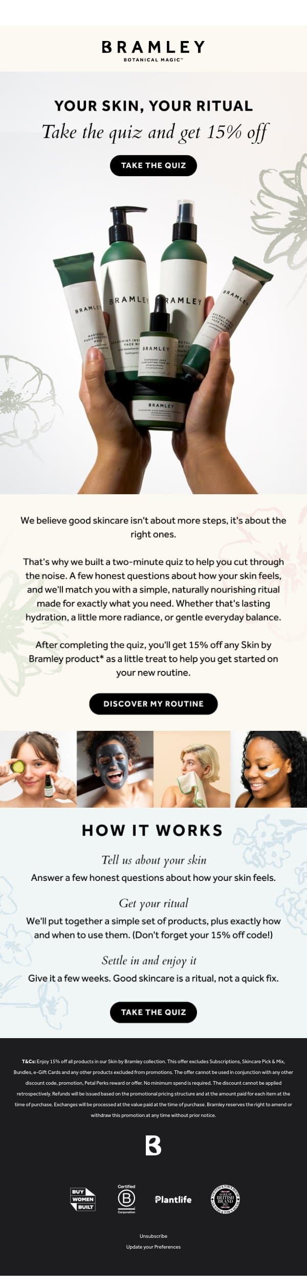 Introducing: Our NEW Skincare Quiz 🌿 email from Bramley screenshot