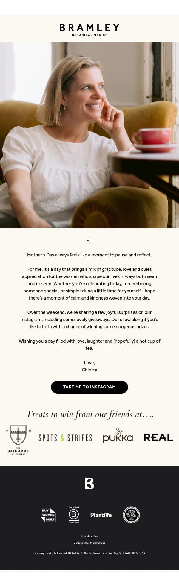Happy Mother's Day 💕 email from Bramley screenshot