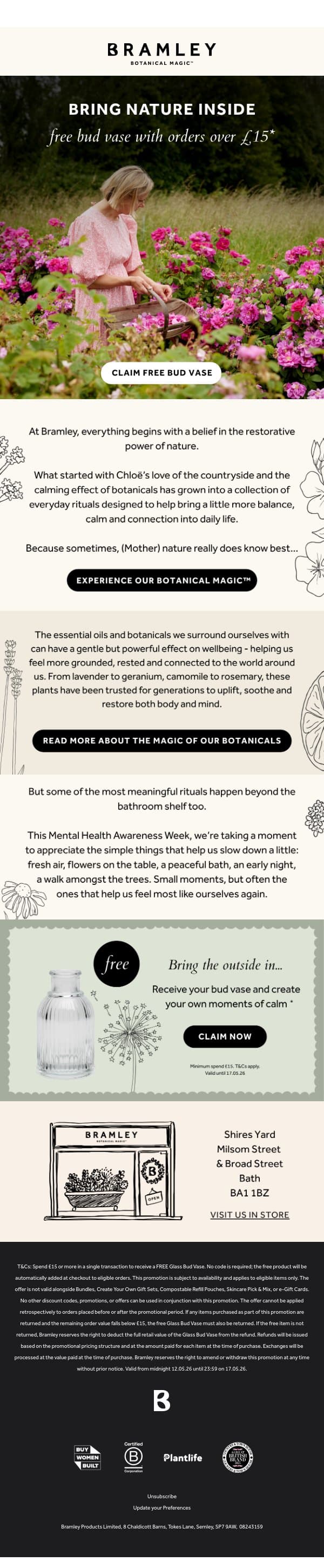 Mother Nature knows best 🌿 email from Bramley screenshot