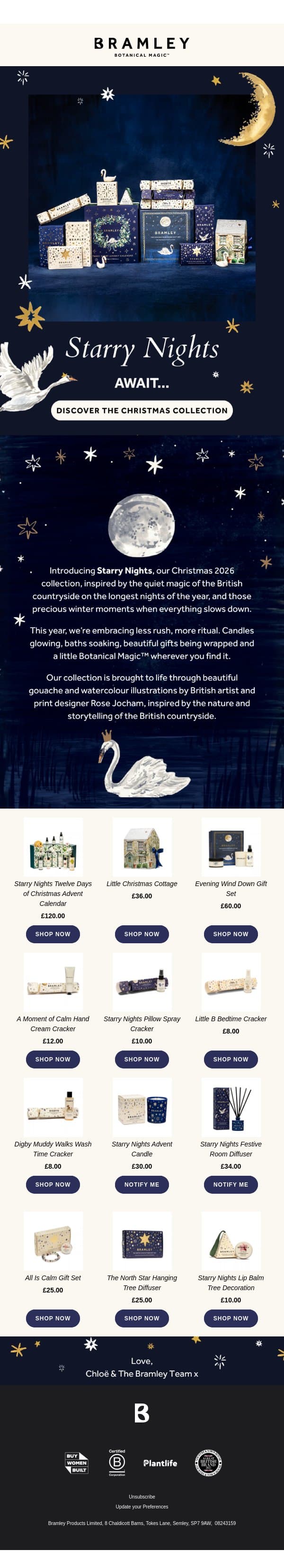 Unwrap Our New Christmas Collection!🎄 email from Bramley screenshot