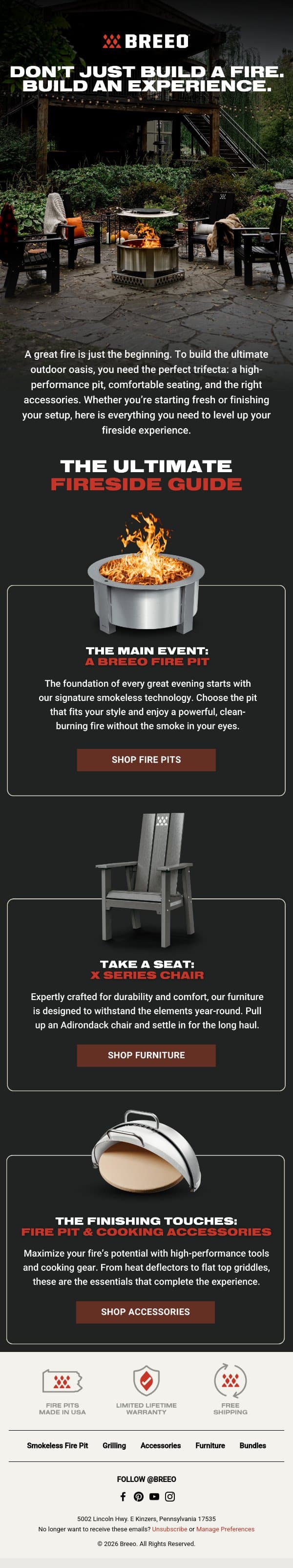 Level Up Your Outdoor Living 🔥 email from Breeo screenshot
