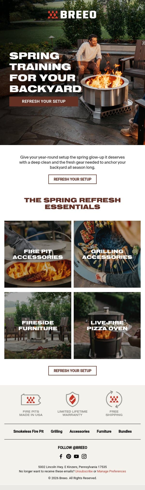 No Off-Seasons. Just Better Seasons. email from Breeo screenshot