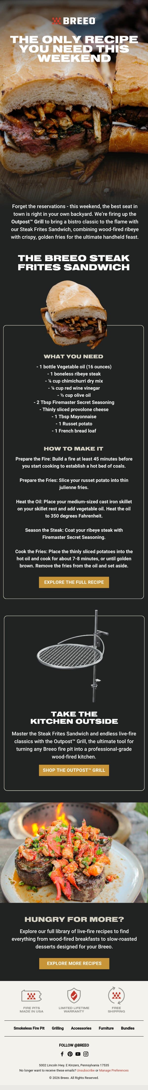 The Sandwich You'll Be Thinking About All Weekend 🥩 email from Breeo screenshot