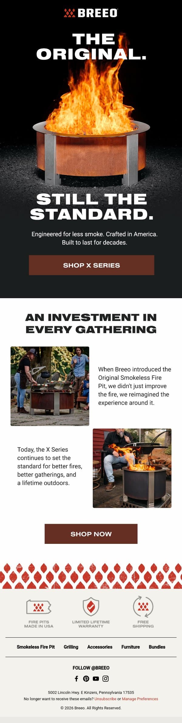 🔥 The Fire Pit That Started It All. email from Breeo screenshot