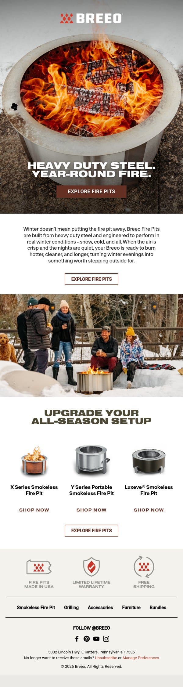 Winter Doesn’t Slow a Breeo ❄️ email from Breeo screenshot
