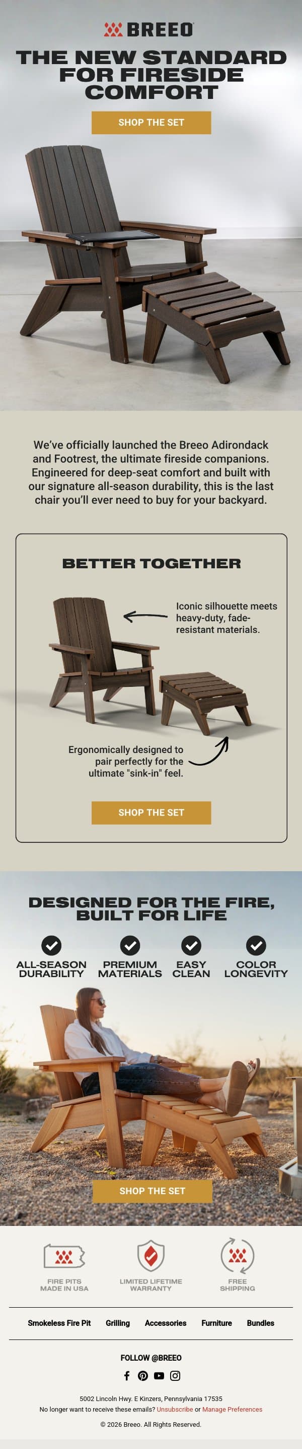 The wait for the perfect seat is over. email from Breeo screenshot