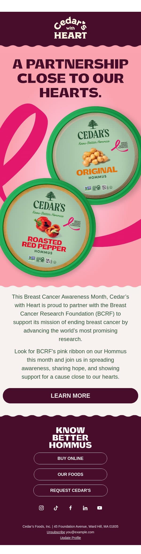 Thinking Pink with BCRF 🩷 email from Brekki screenshot