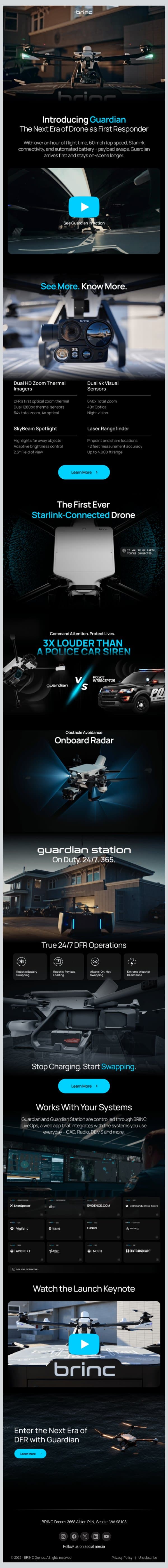 Meet Guardian email from BRINC screenshot