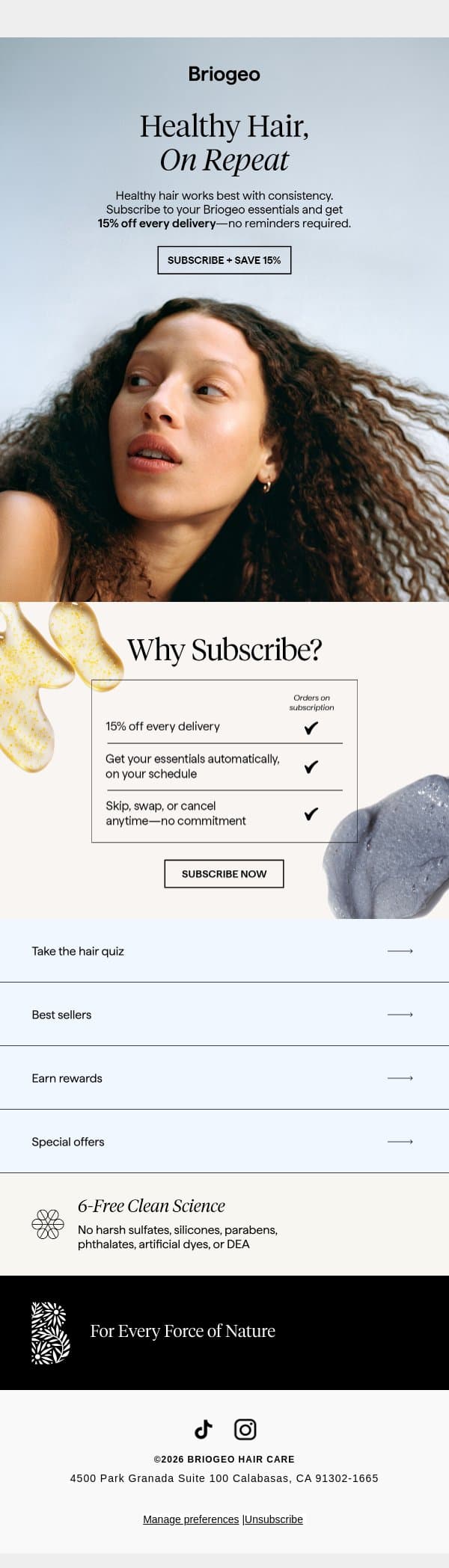 Consistency Looks Good on You email from Briogeo screenshot