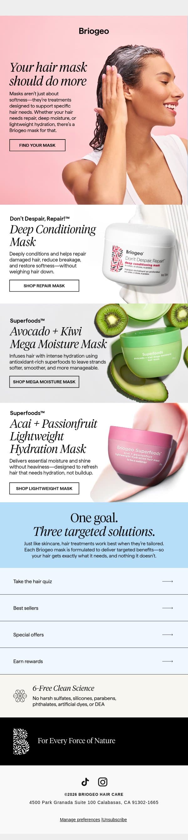Meet your mask match email from Briogeo screenshot