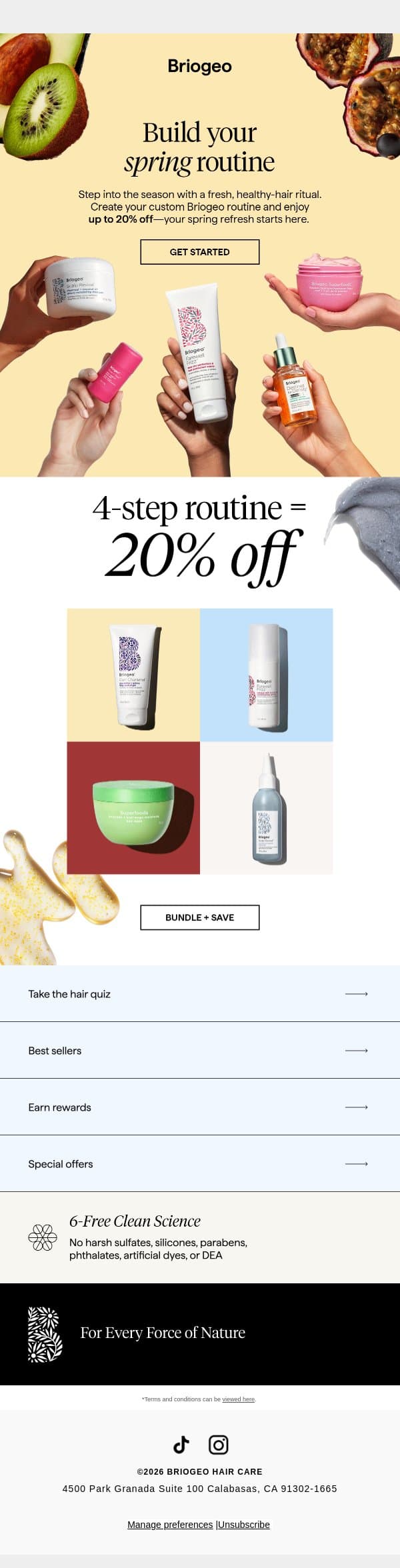 Spring your healthiest strands to life ✨ email from Briogeo screenshot