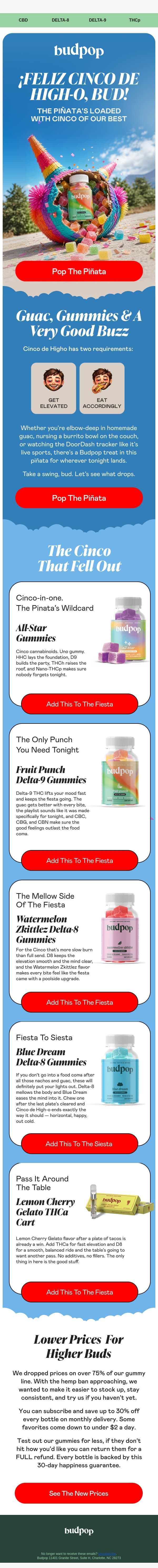 It's Cinco de High-o 🌶️ email from Budpop screenshot