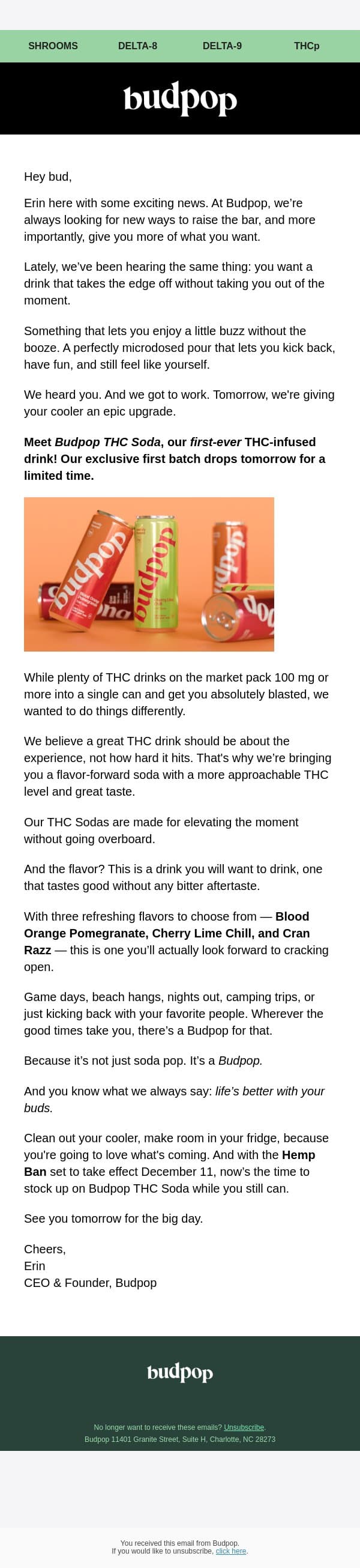 🥤The drink you've been asking us for is HERE email from Budpop screenshot