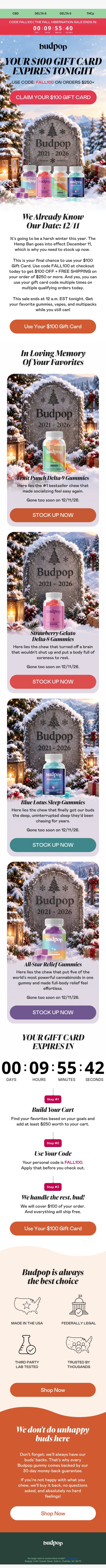 💵 You have $100 waiting for you email from Budpop screenshot