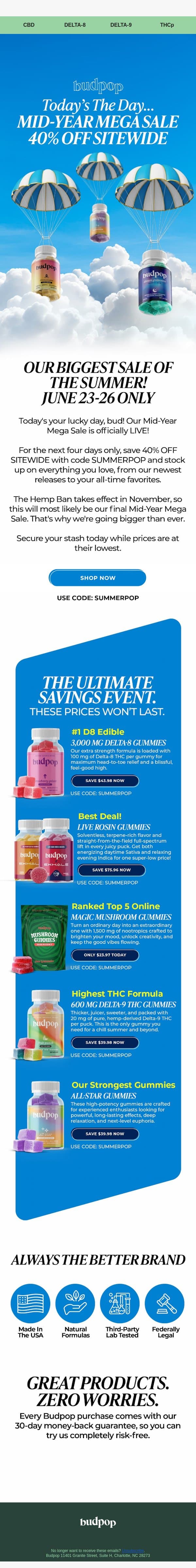 Black Friday in June? 😱 email from Budpop screenshot
