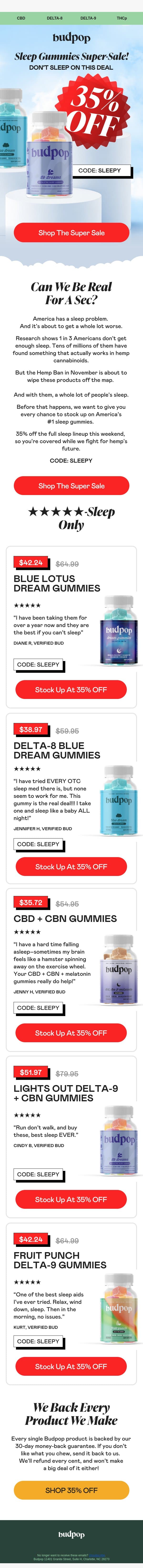 Congress is trying to steal your Zzzs 😴 email from Budpop screenshot