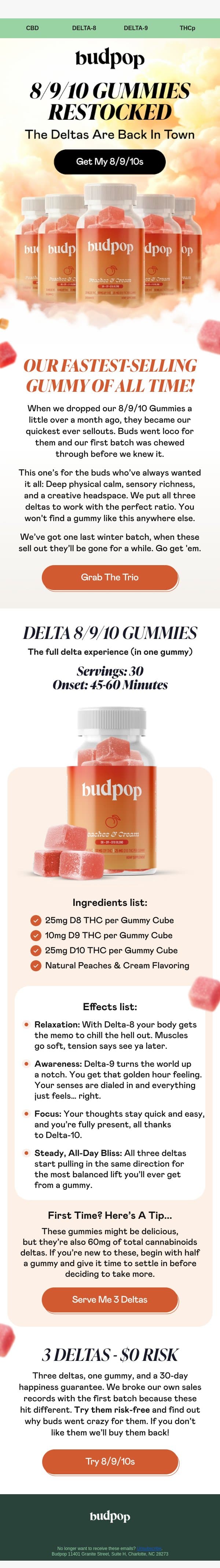 🔥 Our fastest sellout ever just restocked email from Budpop screenshot