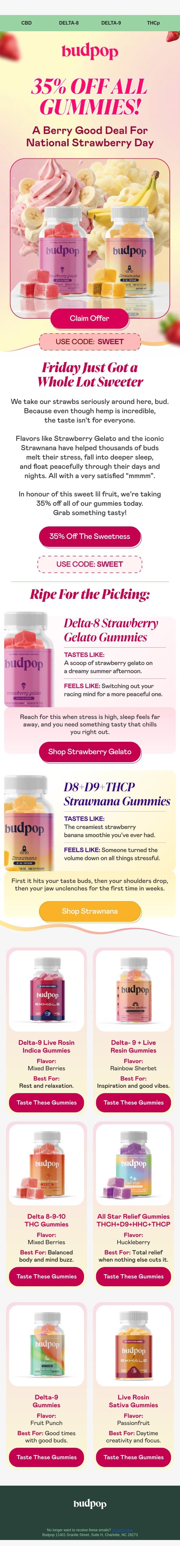 🍓 Guess what day it is email from Budpop screenshot