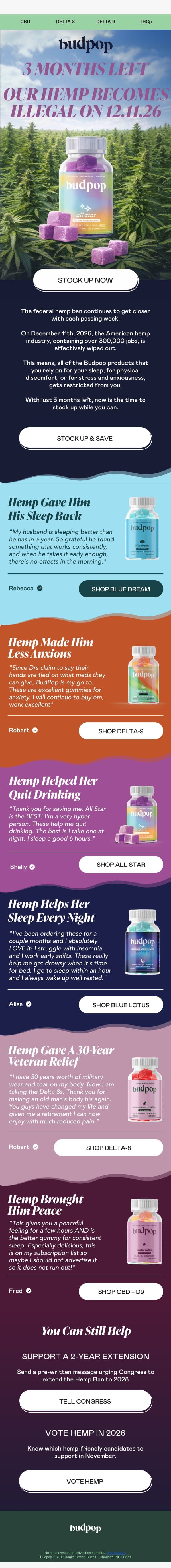 3 more months... ⚰️ email from Budpop screenshot