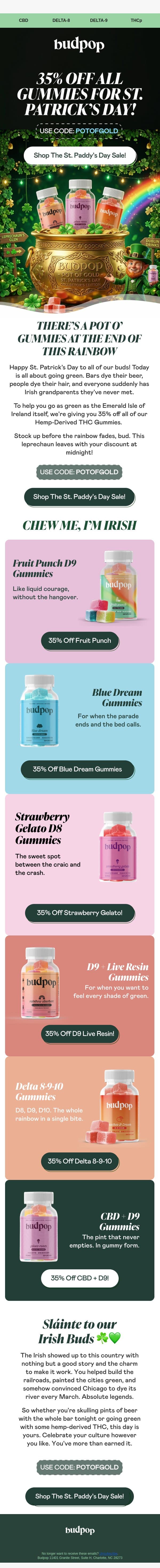 🌈 what’s at the end of this rainbow? email from Budpop screenshot