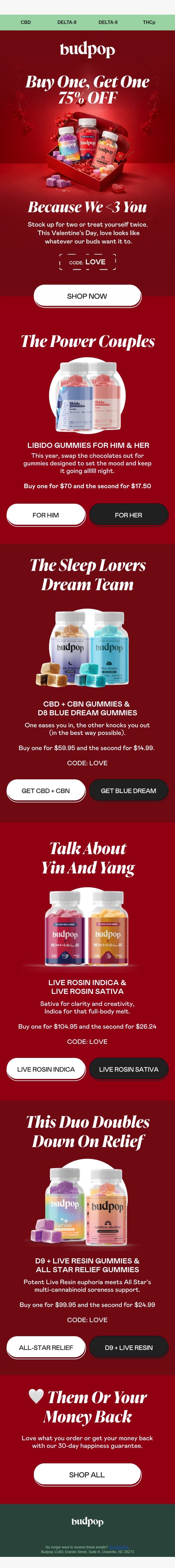 💕 Better Than Chocolates... email from Budpop screenshot