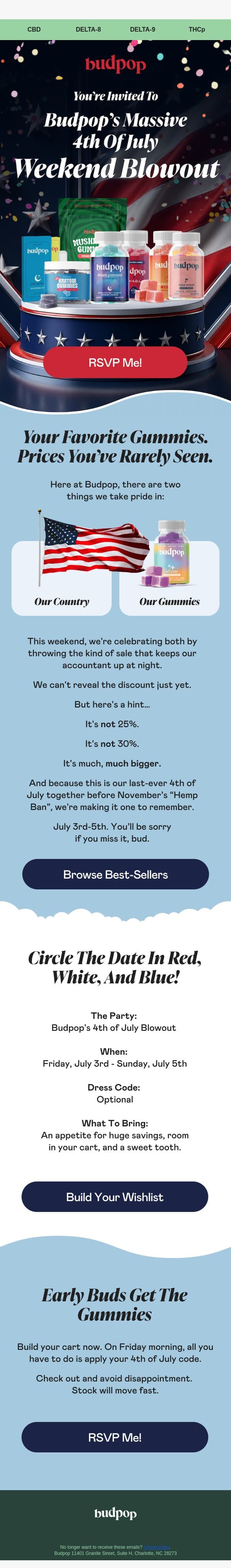 One last 4th together 🇺🇸😓 email from Budpop screenshot