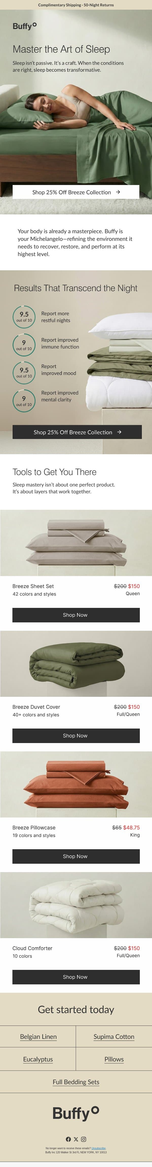 President's Day Sale Starts Now email from Buffy screenshot