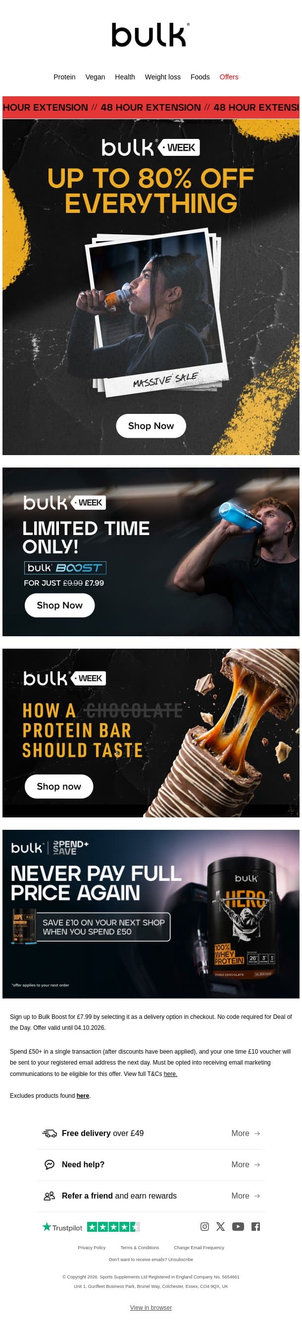 Buying 5 items? Get an extra 10% off!⚡ email from Bulk.com screenshot