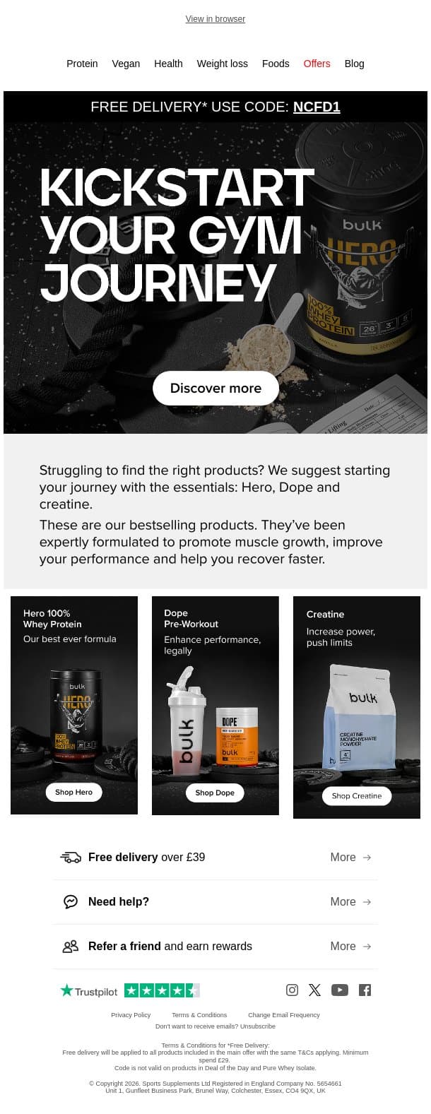 It’s time to take the first step email from Bulk.com screenshot
