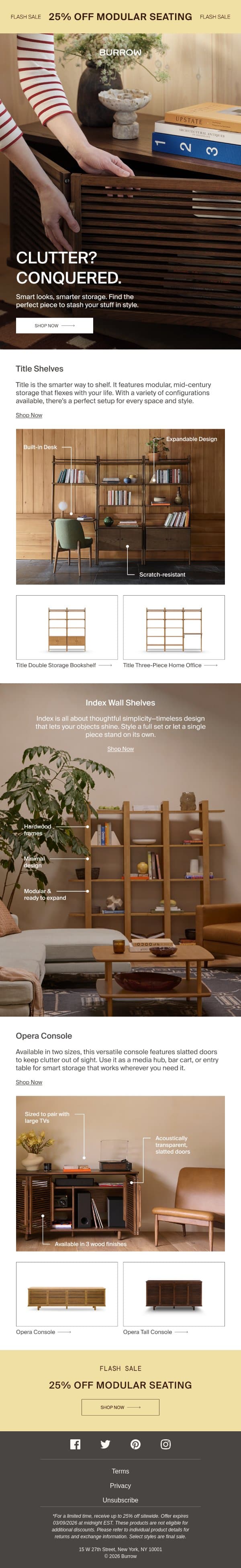 Smart Storage email from Burrow screenshot