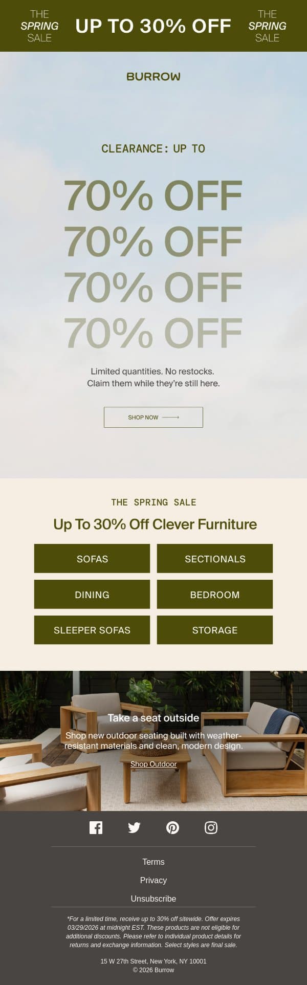 So Much on Sale Right Now email from Burrow screenshot