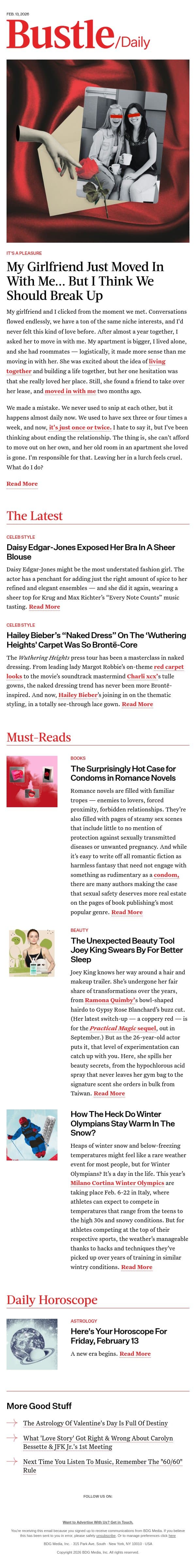 Hailey Bieber’s “Naked Dress” On The ‘Wuthering Heights' Carpet Was So Brontë-Core email from Bustle screenshot